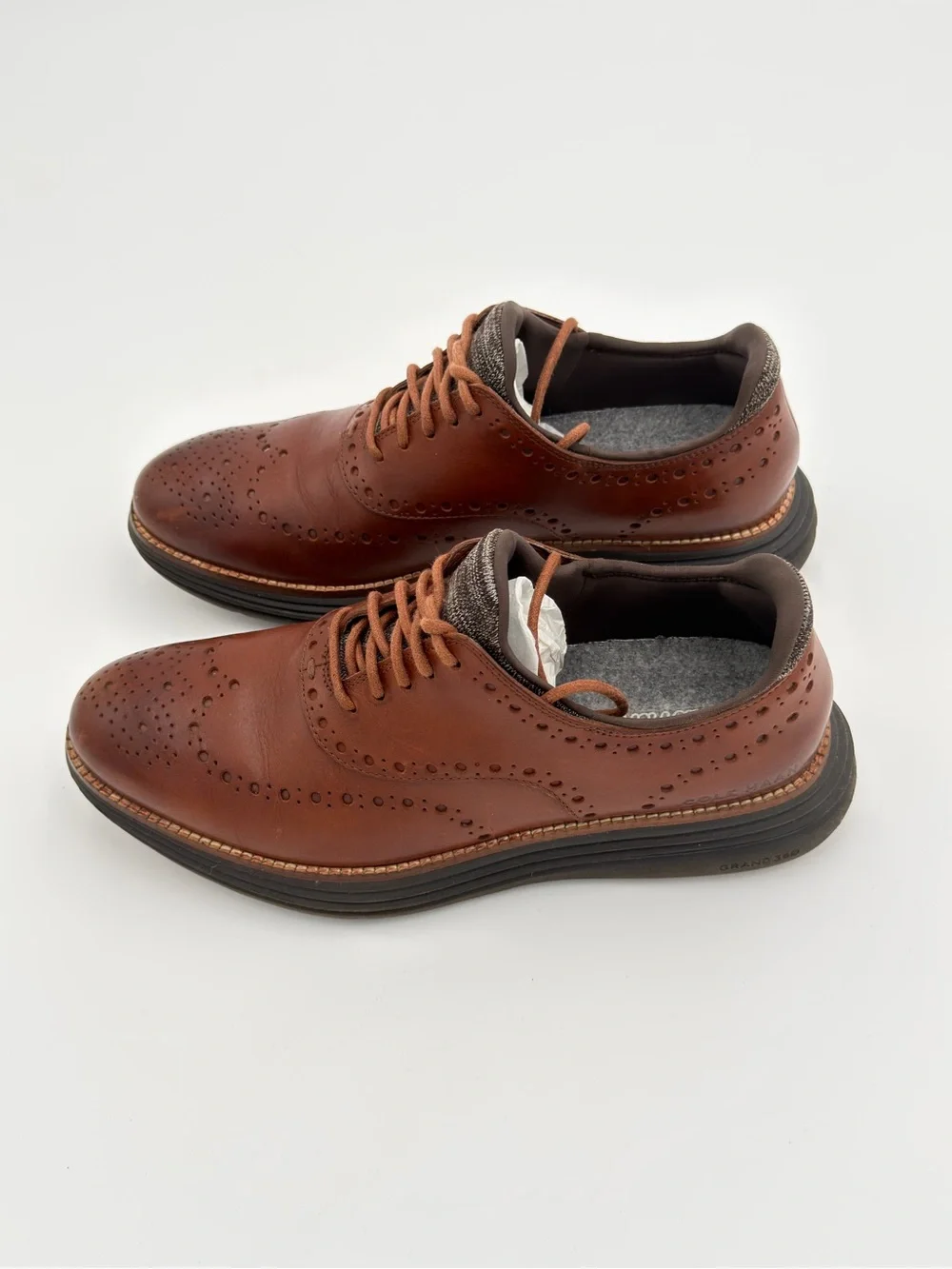 Cole Haan Brown Leather Wingtip Derby Oxfords